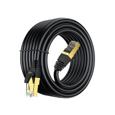Cat 8 Ethernet Cable 5m, Nylon Braided High Speed Heavy Duty Cat8 Network LAN Patch Cord, 40Gbps 2000Mhz SFTP RJ45 Flat Internet Cable Shielded in Wall, Indoor&Outdoor for Modem/Router/Gaming/PC - 5m